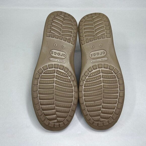 Crocs Santa Cruz 2 Luxe Shoes Men's Size 8 Brown Leather Slip On Loafers - Picture 9 of 11